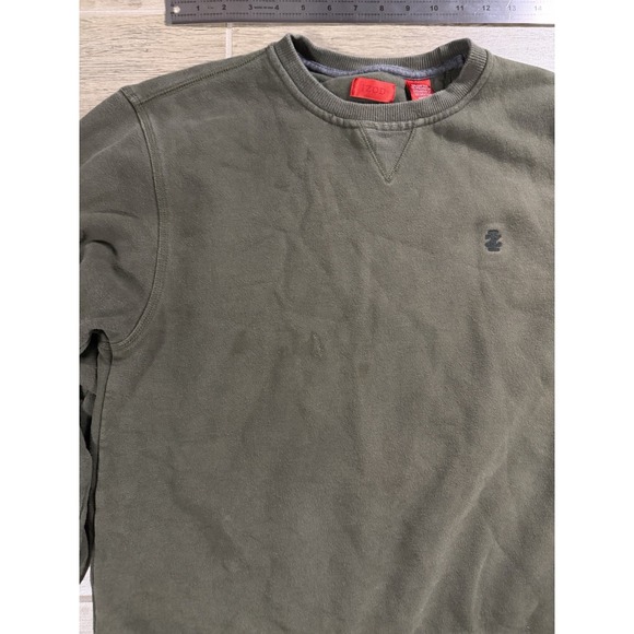 IZOD Men's Medium Green Crewneck Sweatshirt Classic Logo Pullover Classic - Picture 11 of 16